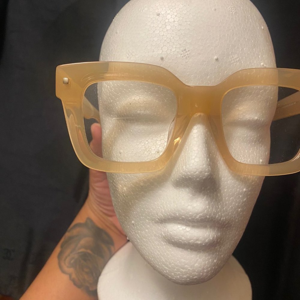 Women's Tan Big Framed Eyeglasses
